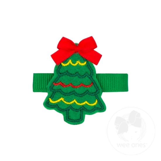 Wee Ones Felt Holiday-themed Hair Clip - Tree