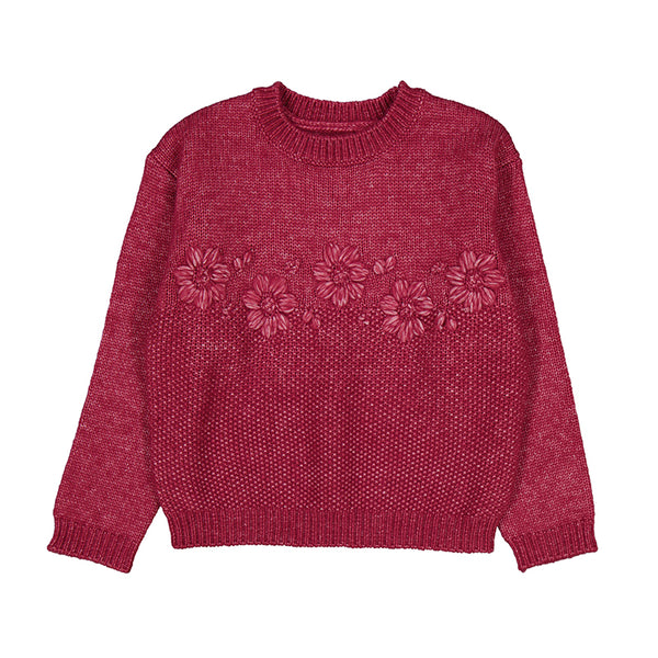 Mayoral Girl Floral Embroidery Sweater