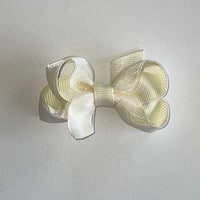 Wee Ones Tiny Organza Overlay Hair Bow - Off White