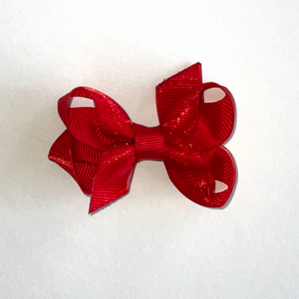 Wee Ones Tiny Organza Overlay Hair Bow - Red