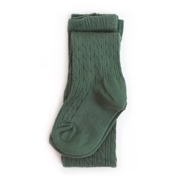 Little Stocking Co. Cable Knit Tights - Spruce