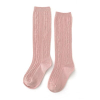 Little Stocking Co. Blush Cable Knit Knee High Socks