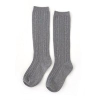 Little Stocking Co. Grey Cable Knit Knee High Socks