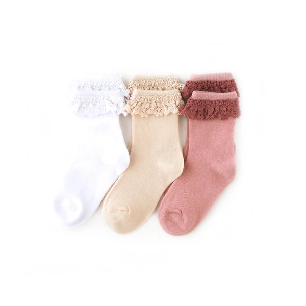 Little Stocking Co. Girlhood Lace Midi Sock 3-pack