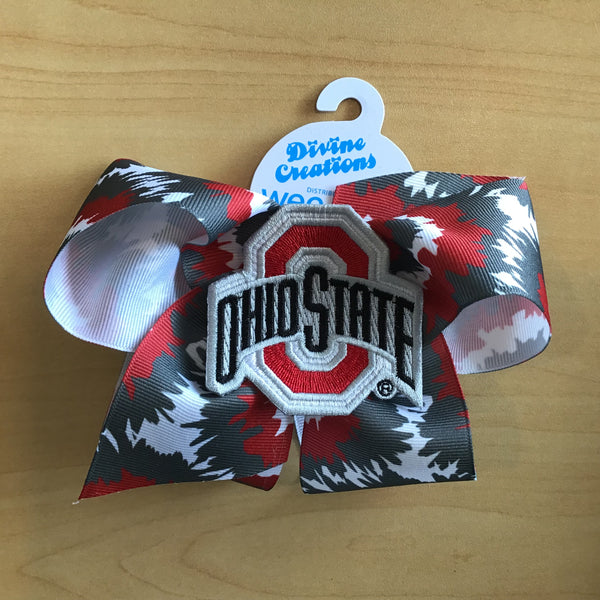 Wee Ones King Tie Dye Patch Bow - The Ohio State University