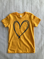 Lovie Apparel Heart Bodysuit & T-Shirt - Gold + Navy