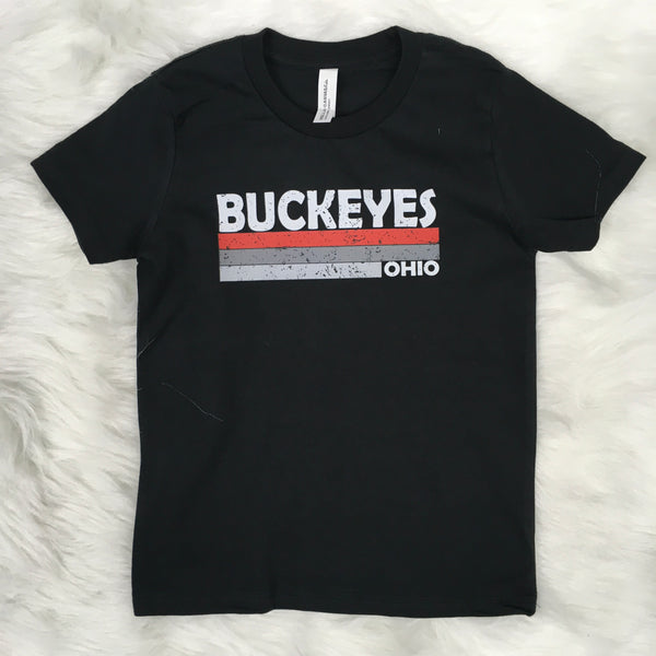 Lovie Apparel Retro Distressed Buckeyes Youth Short Sleeve T-Shirt