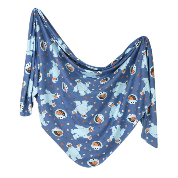 Copper Pearl Knit Swaddle Blanket- Cookie Monster