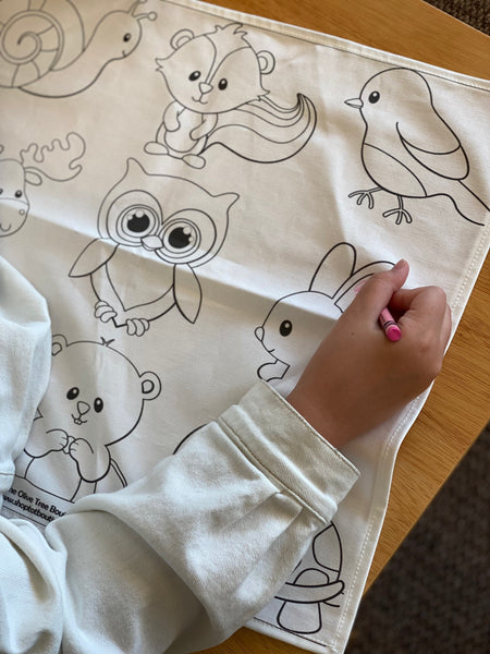 Reusable Coloring Cloth - Woodland Critters
