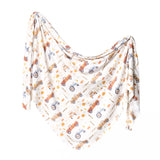 Copper Pearl Knit Swaddle Blanket - Hayride