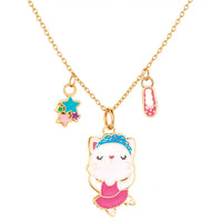 Girl Nation Ballerina Kitty Charming Whimsy Necklace