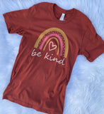 Lovie Apparel Be Kind Rainbow Graphic T-Shirt