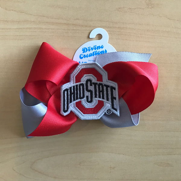 Wee Ones King Two-Tone Patch Bow - The Ohio State University