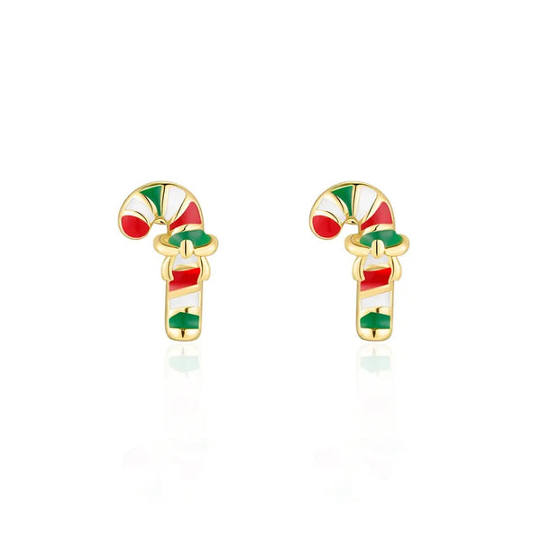 Girl Nation Limited Edition Candy Cane Delight Cutie Stud Earrings