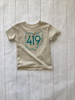 Lovie Apparel 419 Bodysuit & T-Shirt - Heather Dust + Teal