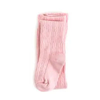 Little Stocking Co. Quartz Pink Cable Knit Tights