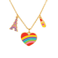 Girl Nation Paris Heart Charming Whimsy Necklace