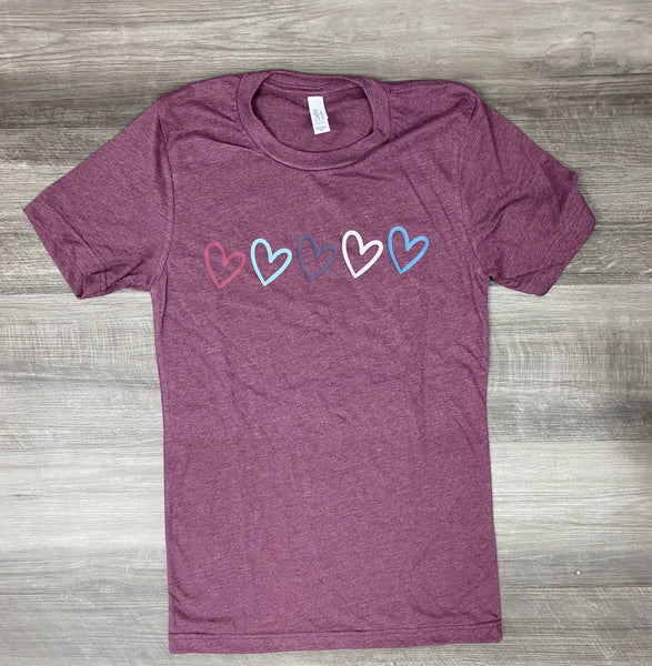 Lovie Apparel Multi Heart T-Shirt